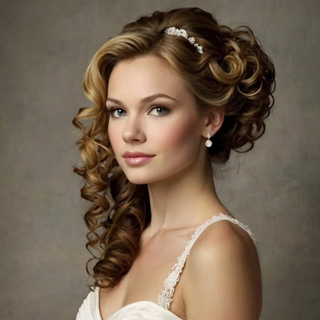 Curly Half Up Half Down Wedding Hair01 1