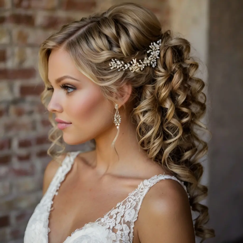 Curly Half Up Half Down Wedding Hair03 1