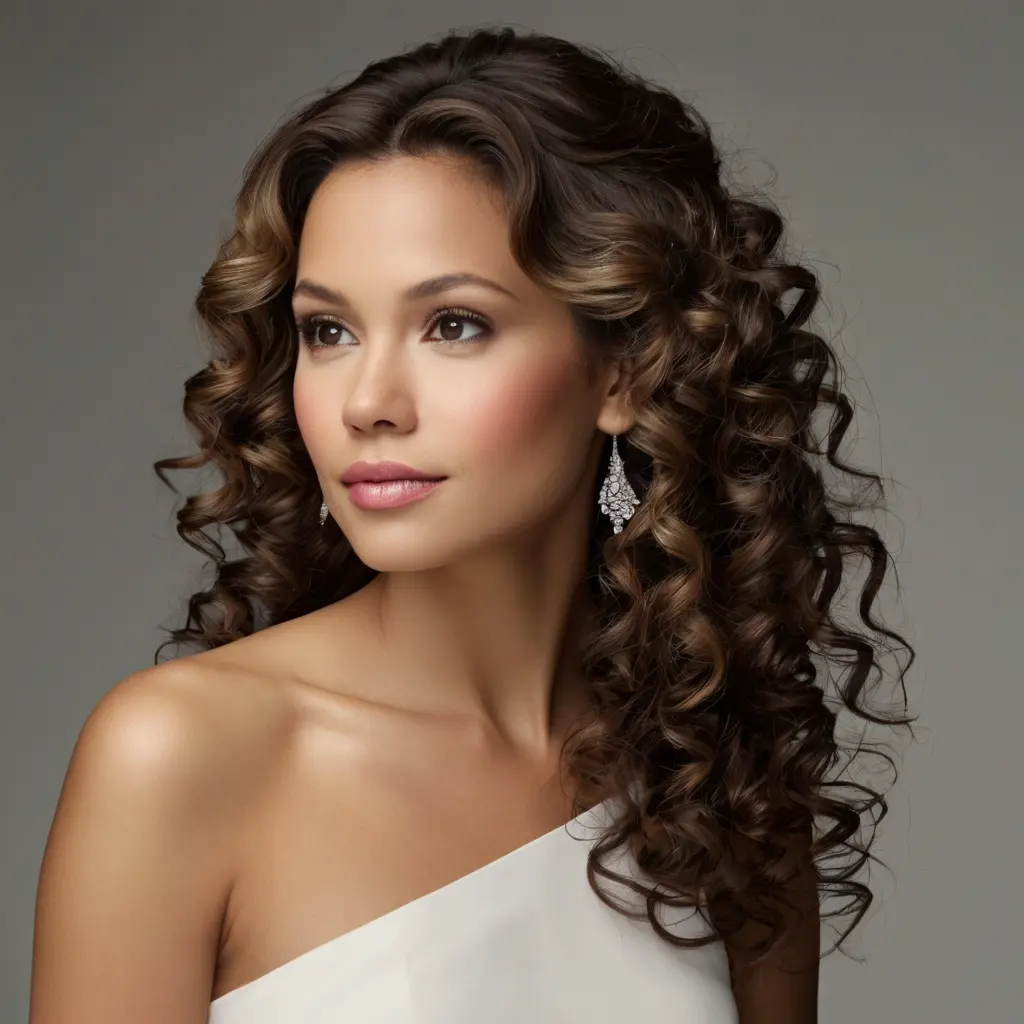 Curly Half Updos for Medium Length Hair01