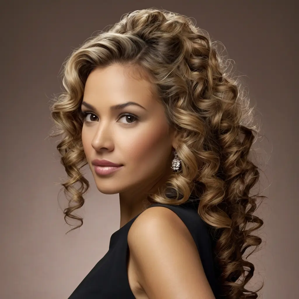 Curly Half Updos for Medium Length Hair02