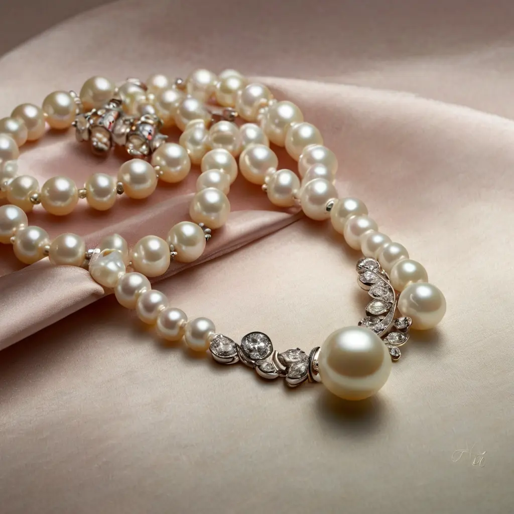 Elegant Pearl Necklace and Earrings01