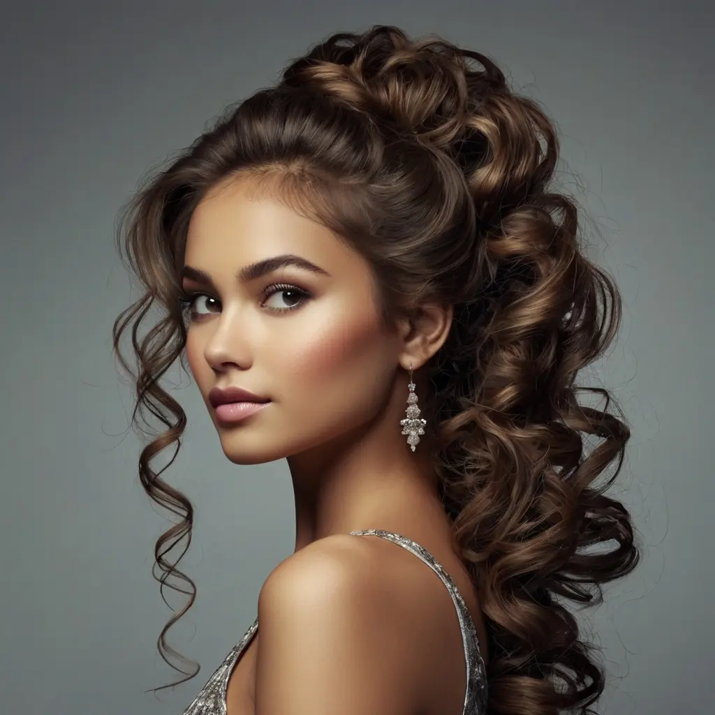 Half Up Half Down Curly Hairstyles for Long Hair01