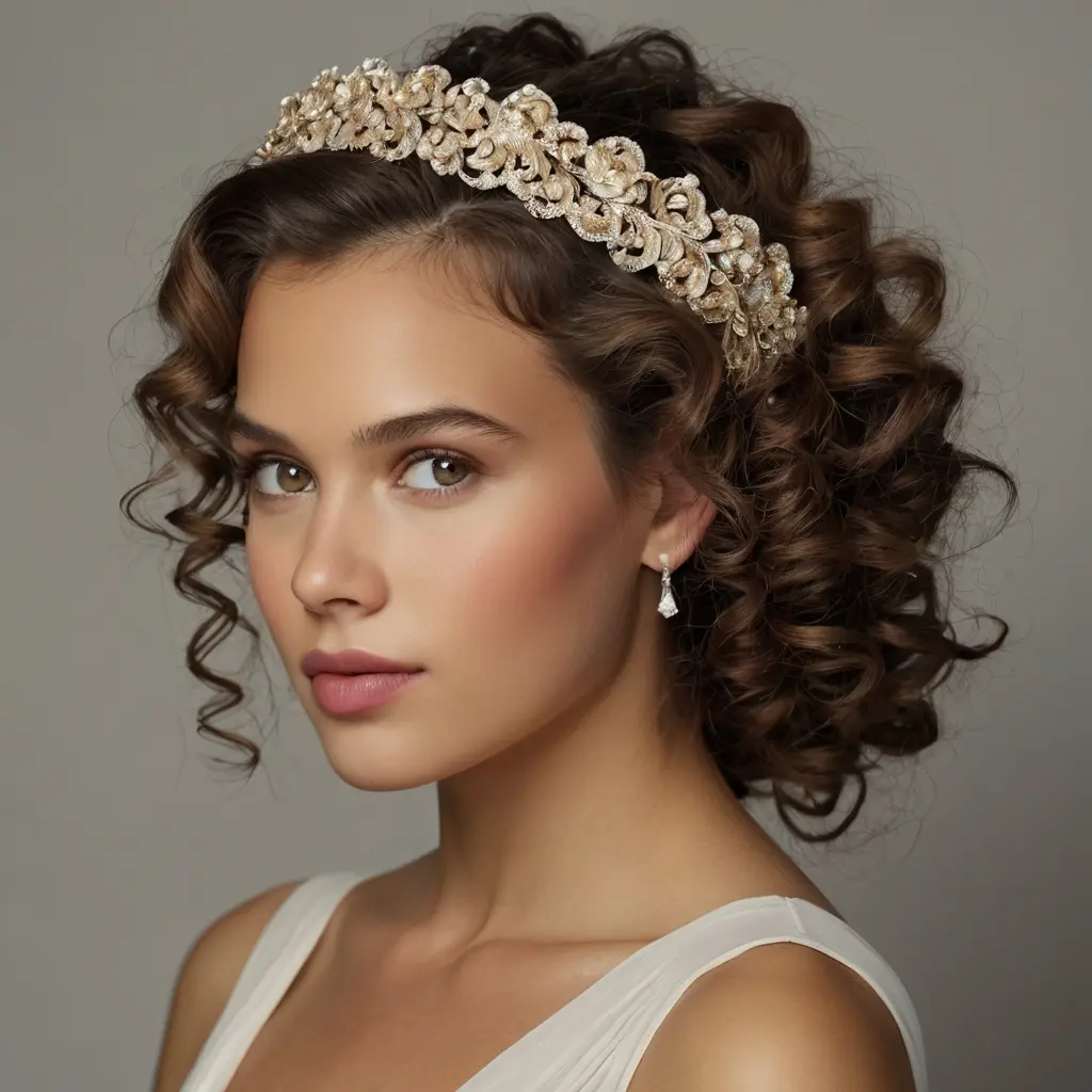 Half Up Half Down Curly Hairstyles with Accessories03