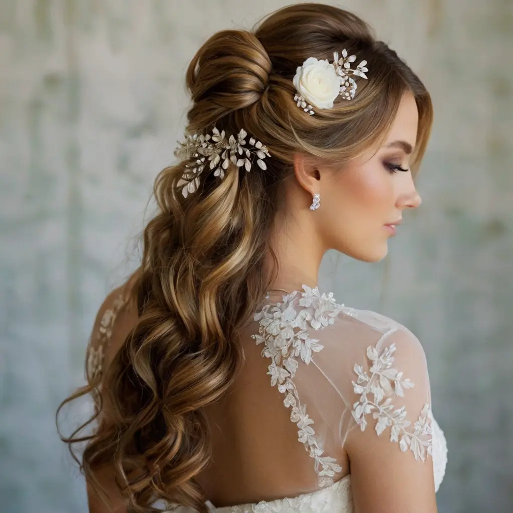 Half Up Half Down Wedding Hair Front View02