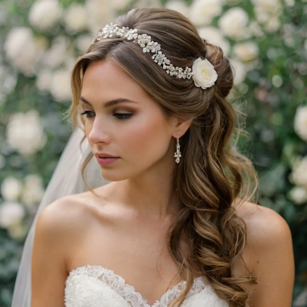 Half Up Half Down Wedding Hair Front View03