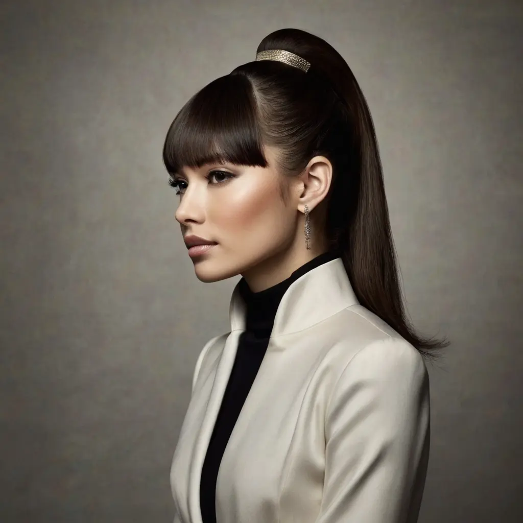 High Ponytail Hairstyles with Bangs01