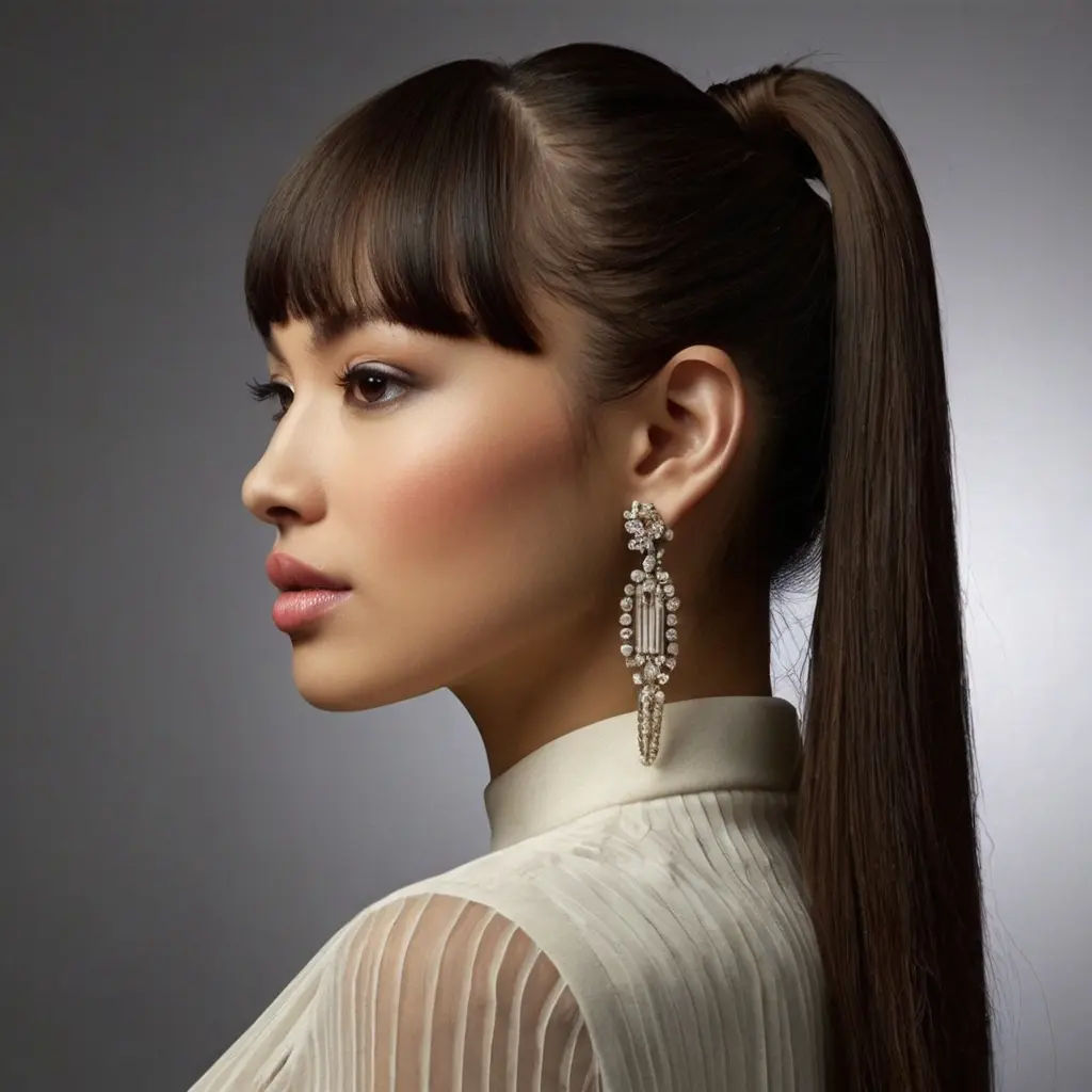 High Ponytail Hairstyles with Bangs02