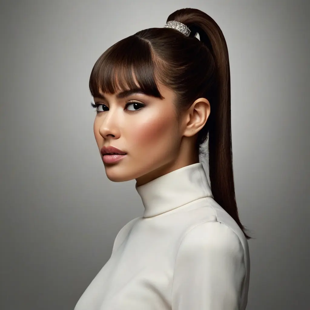 High Ponytail Hairstyles with Bangs03