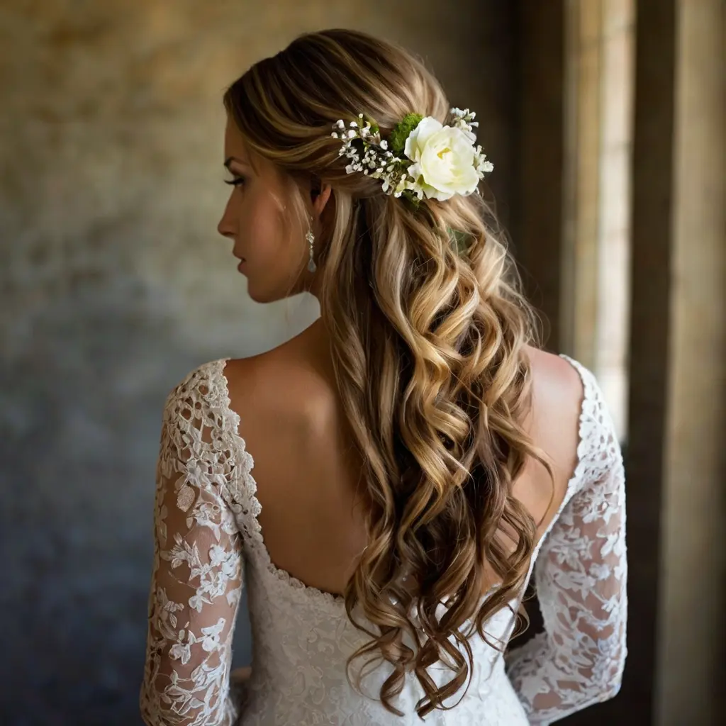 Long Hair Half Up Half Down Wedding Hairstyles01