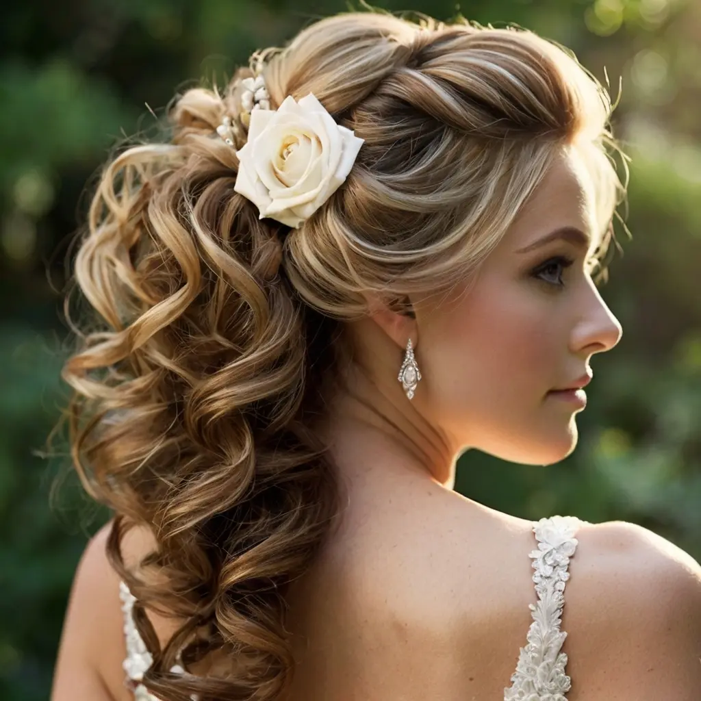 Long Hair Half Up Half Down Wedding Hairstyles02