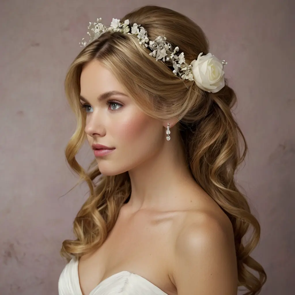 Romantic Half Up Half Down Bridal Updos01