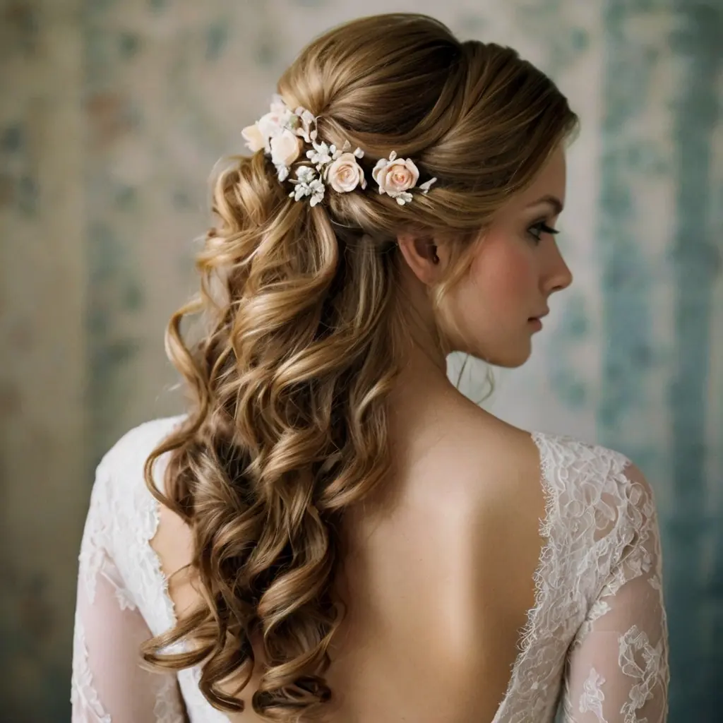 Romantic Half Up Half Down Bridal Updos02