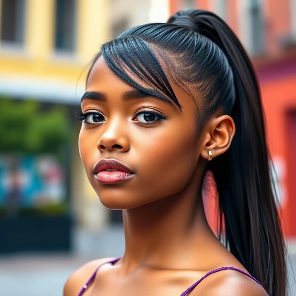 black girl ponytail hairstyles with bangs