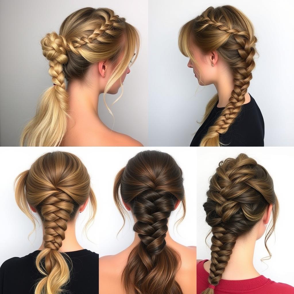 braided ponytail hairstyles with bangs