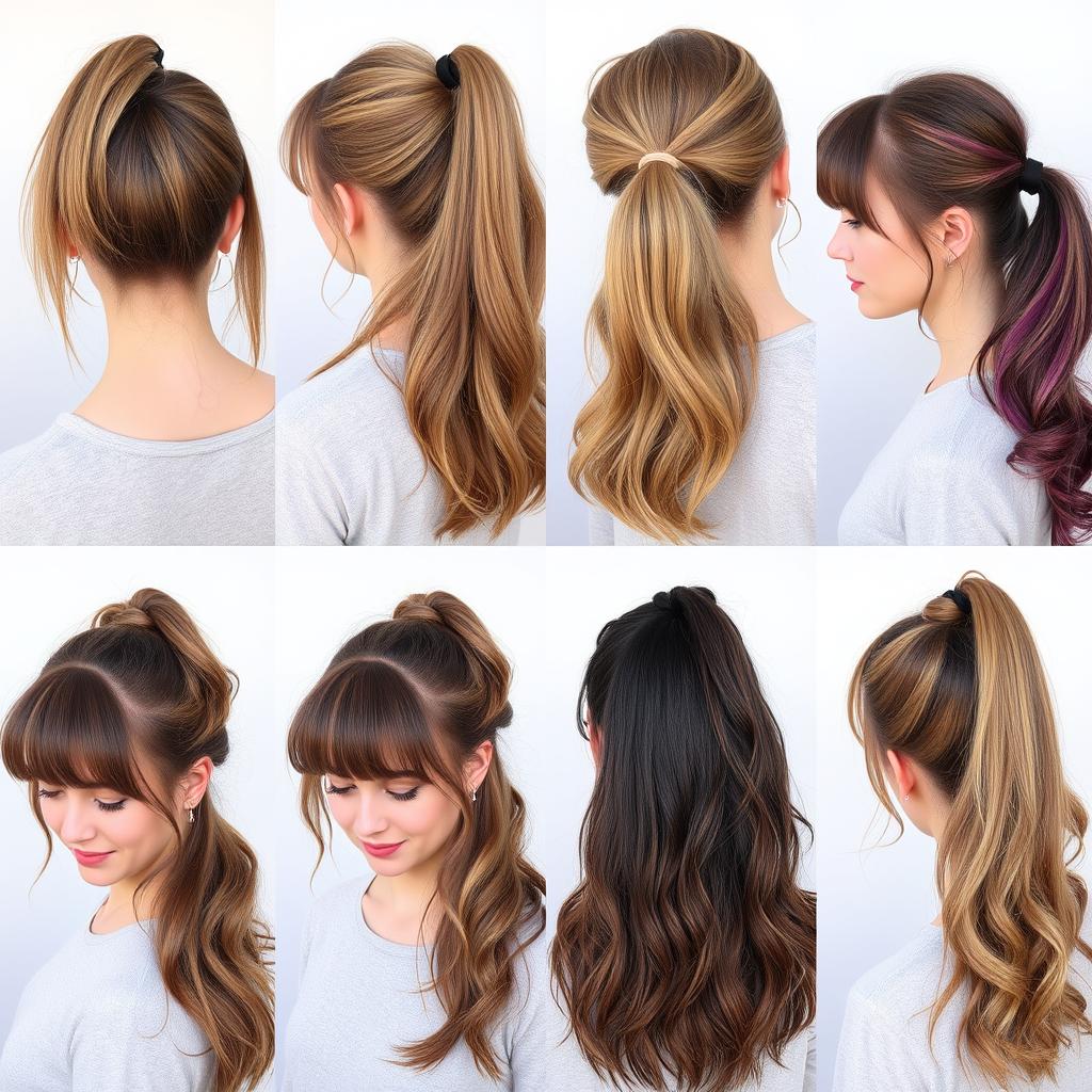 casual ponytail hairstyles with bangs