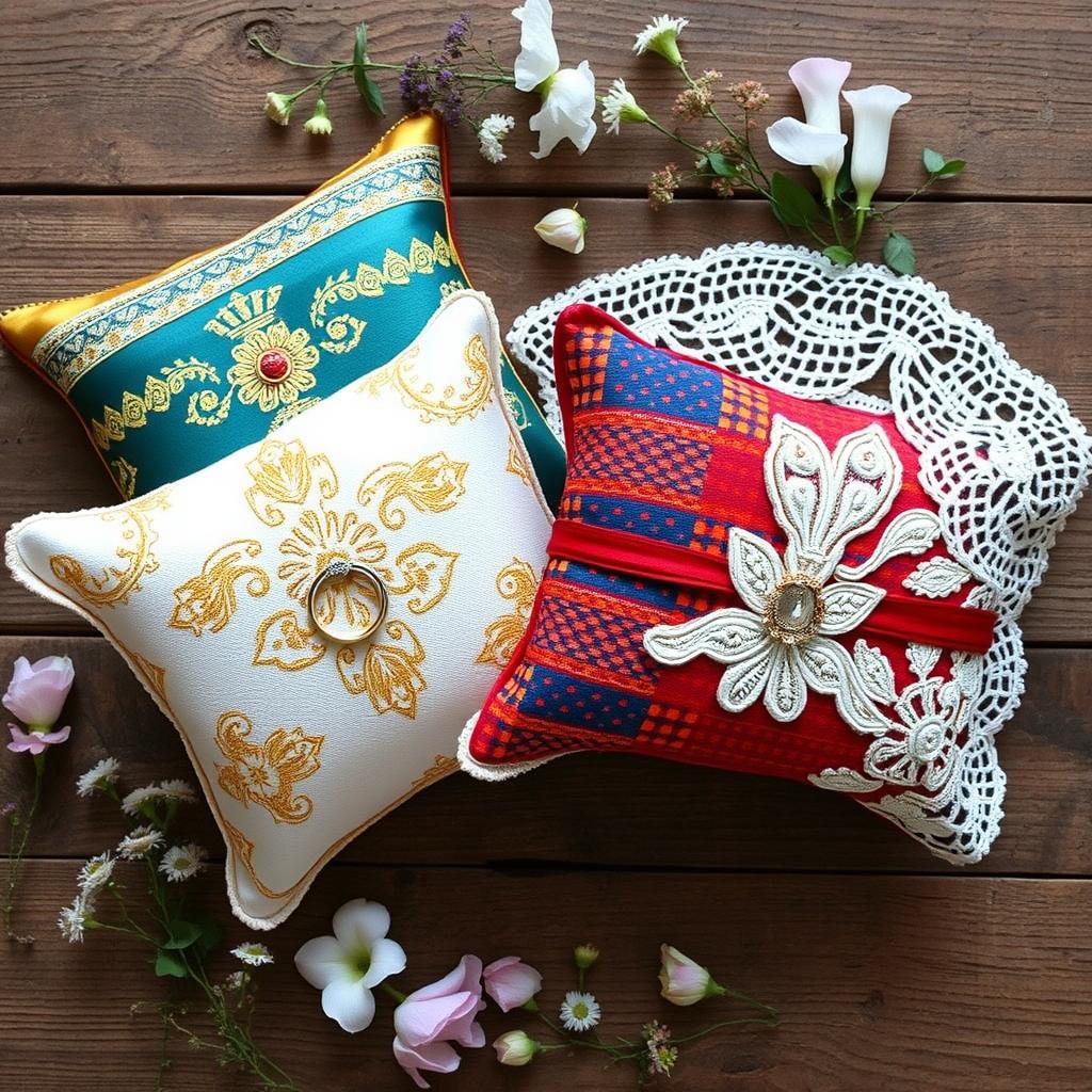 culturally inspired ring pillows