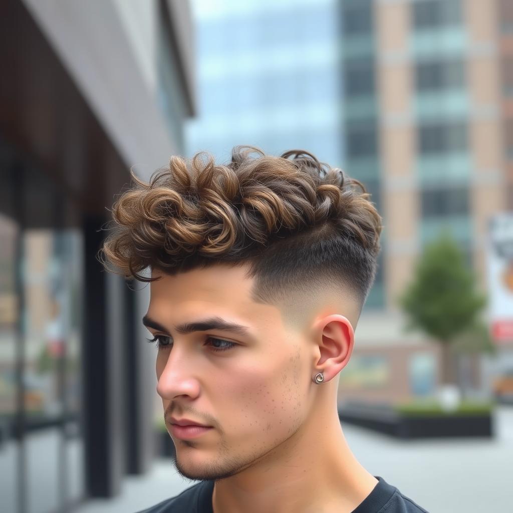 curly undercut taper fades