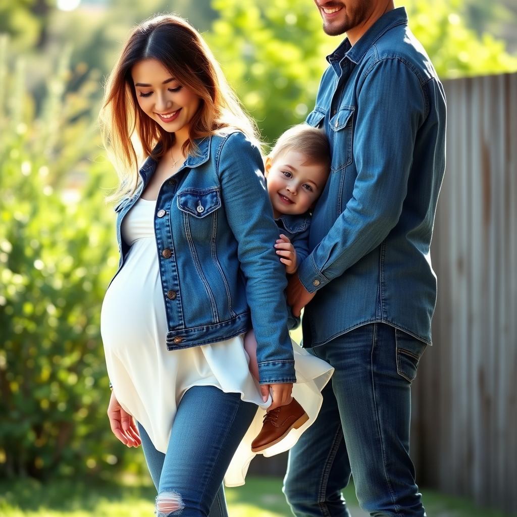 denim family maternity shoot