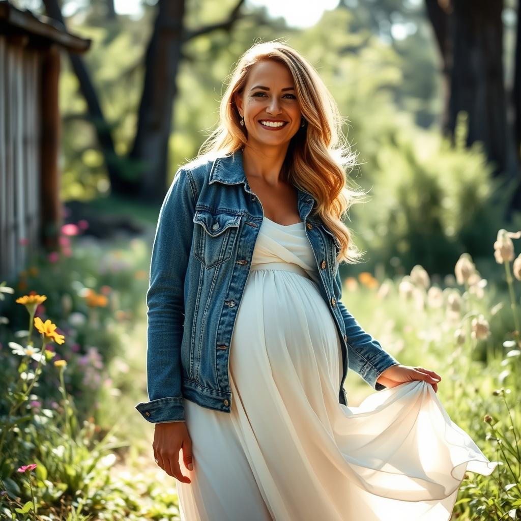 denim maternity photoshoot ideas