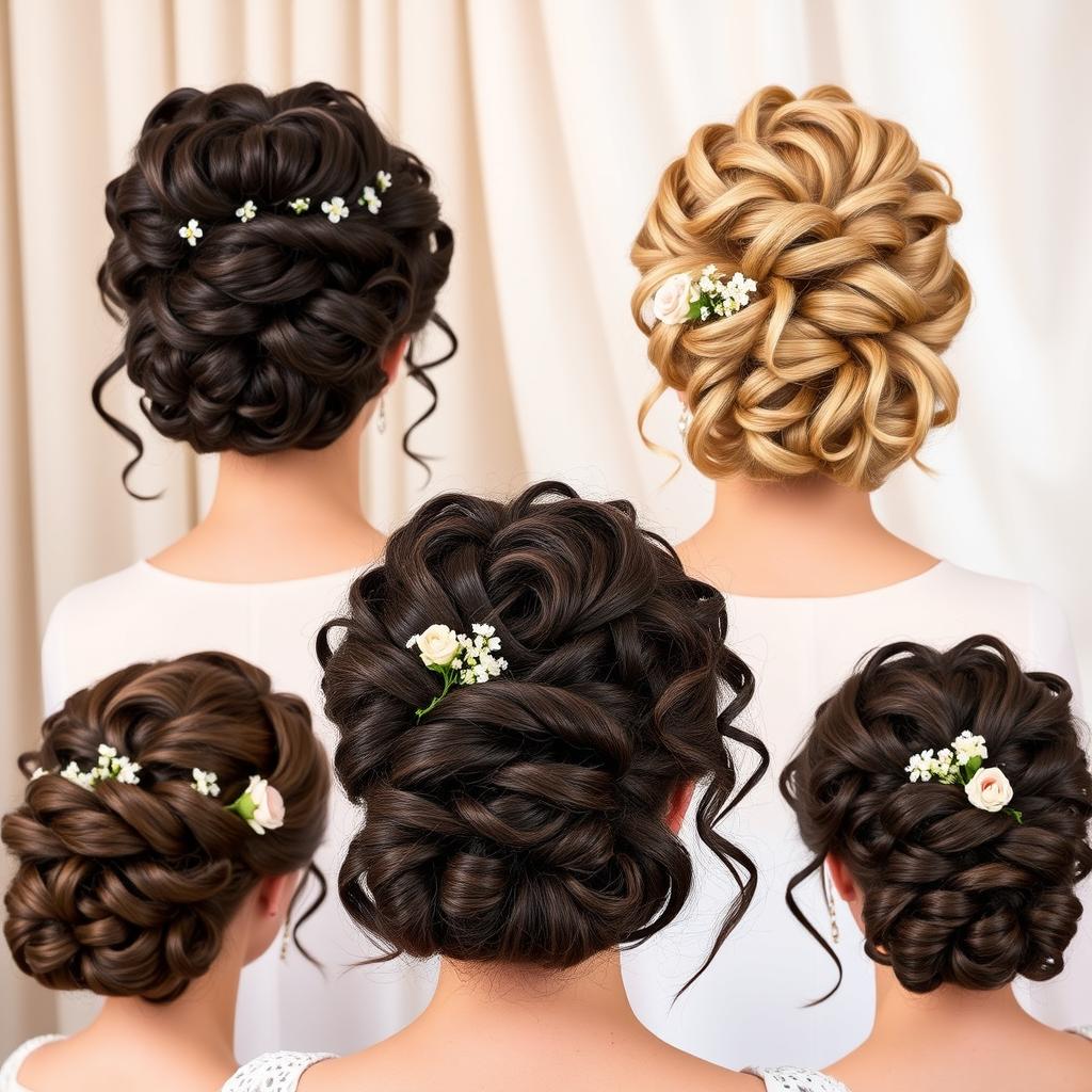 dimensional curly half updos