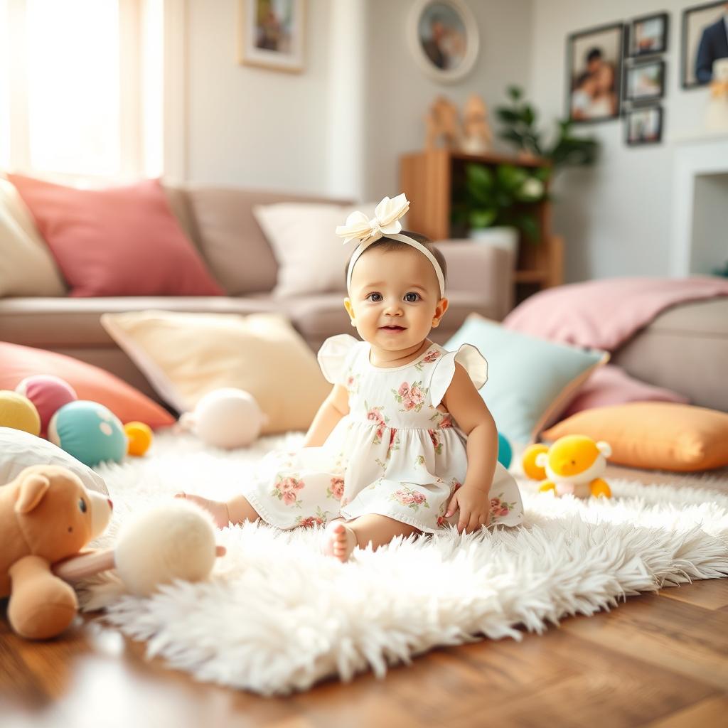 girl creative 6 month baby photoshoot ideas at home