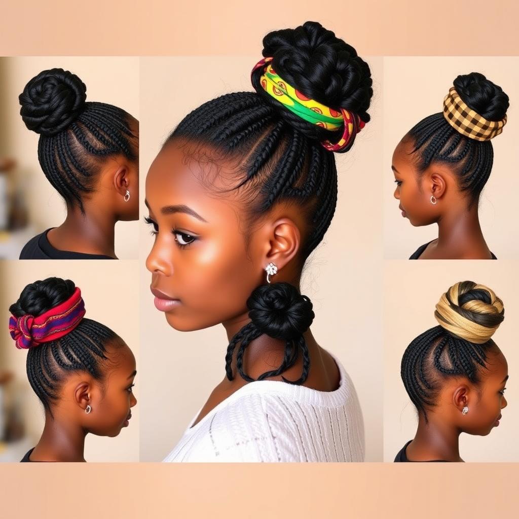 half up half down bun hairstyles black girl