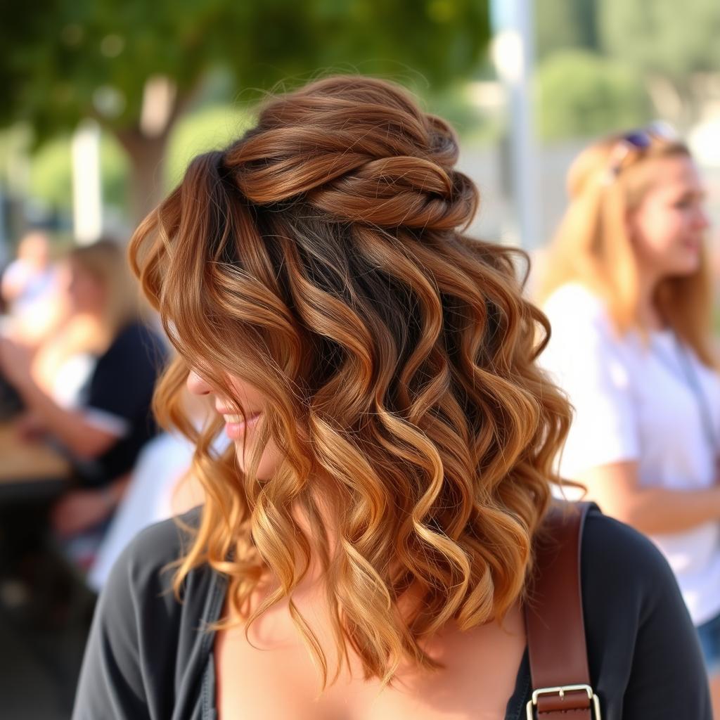 half up half down curly hairstyles casual