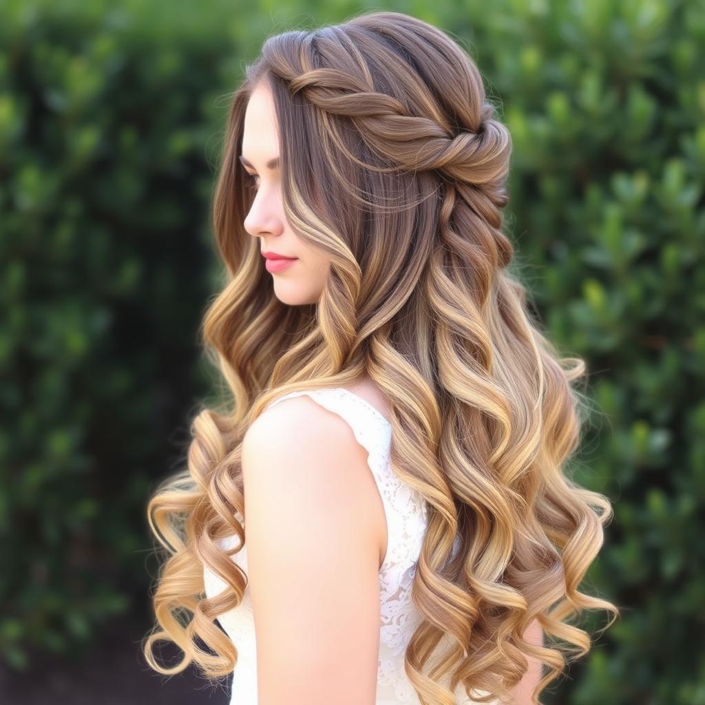 half up half down curly hairstyles for long hair