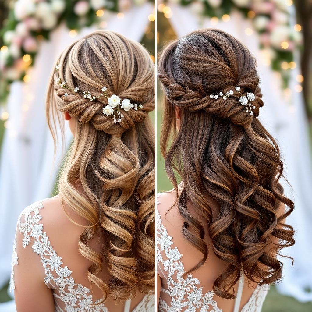 half up half down hairstyles for a wedding