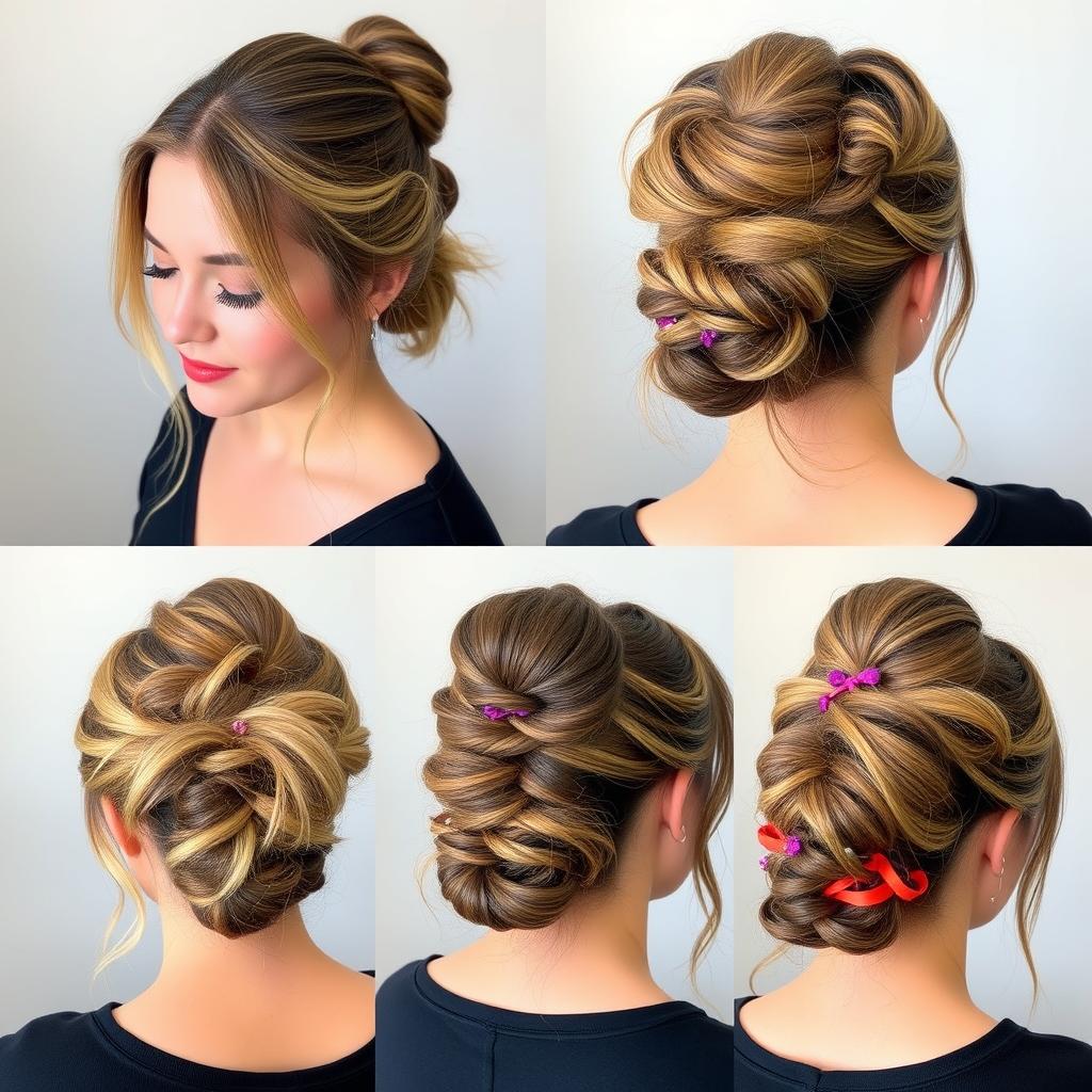 half up half down messy bun hairstyles