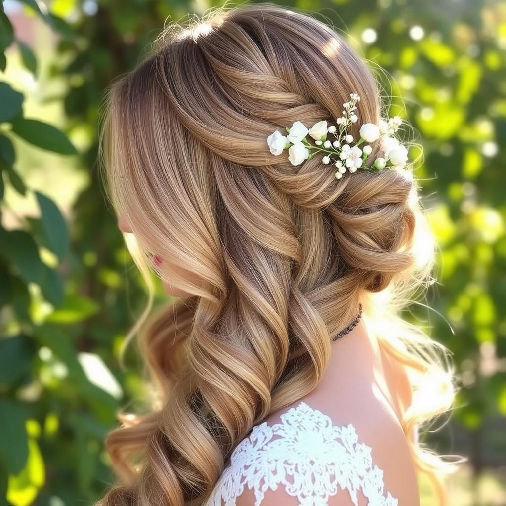 half up half down wedding hair long