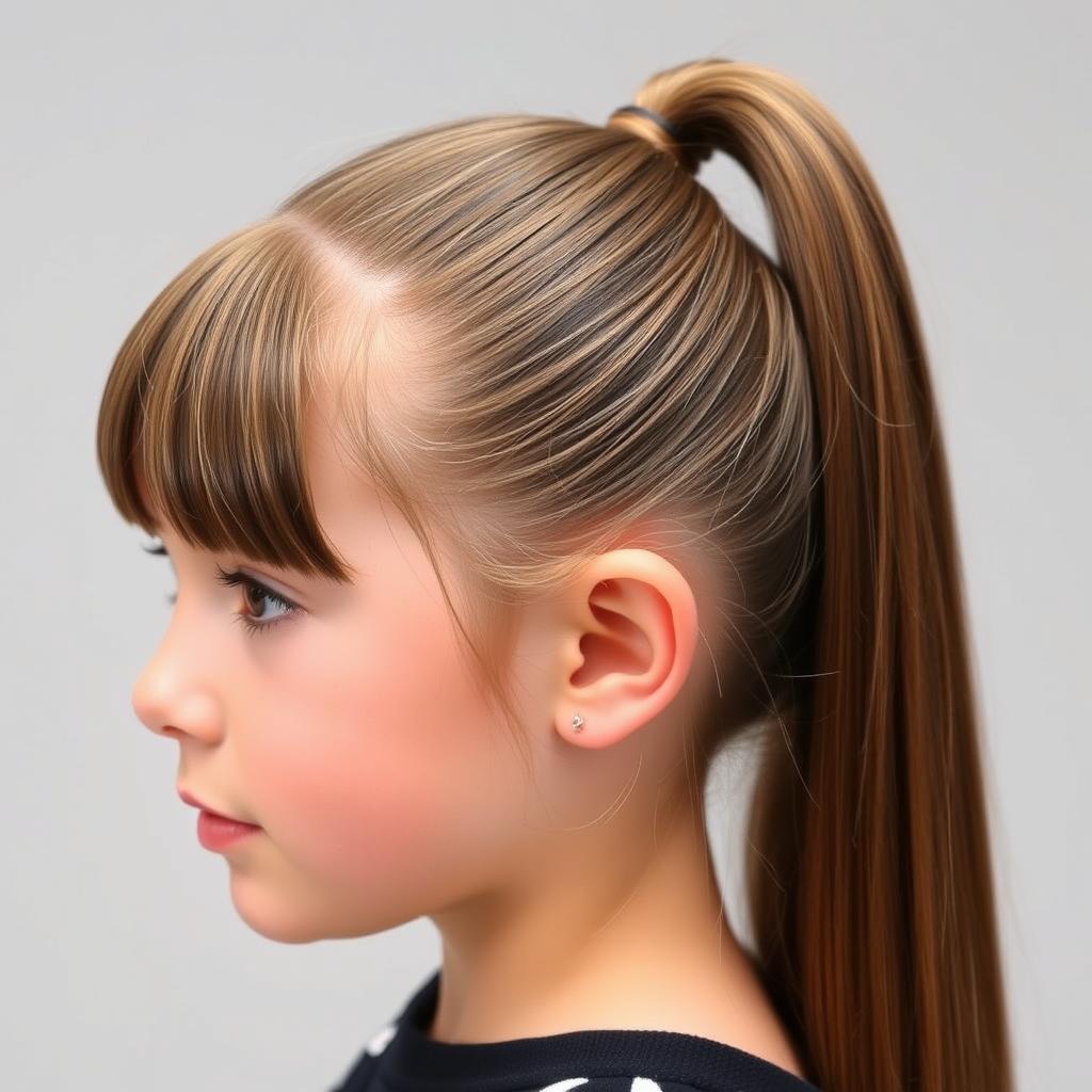 high ponytail hairstyles with bangs