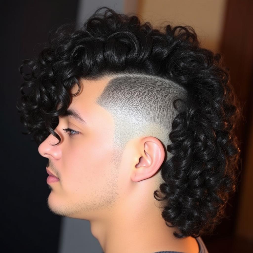 long curly taper fades