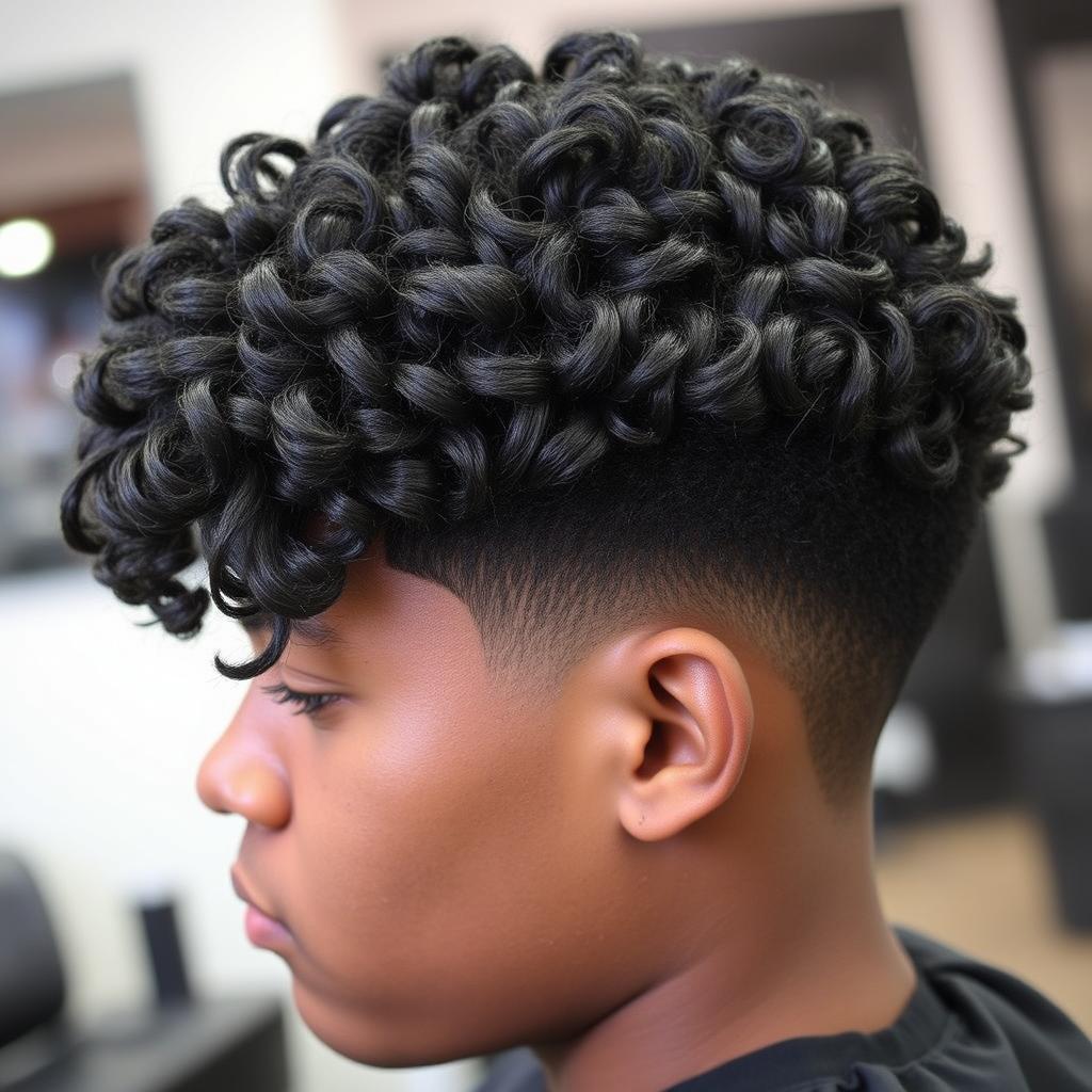 low taper fade curly hair black