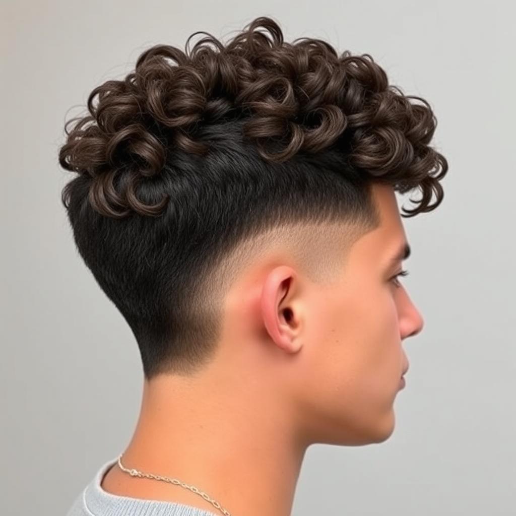 low taper fade curly hair design