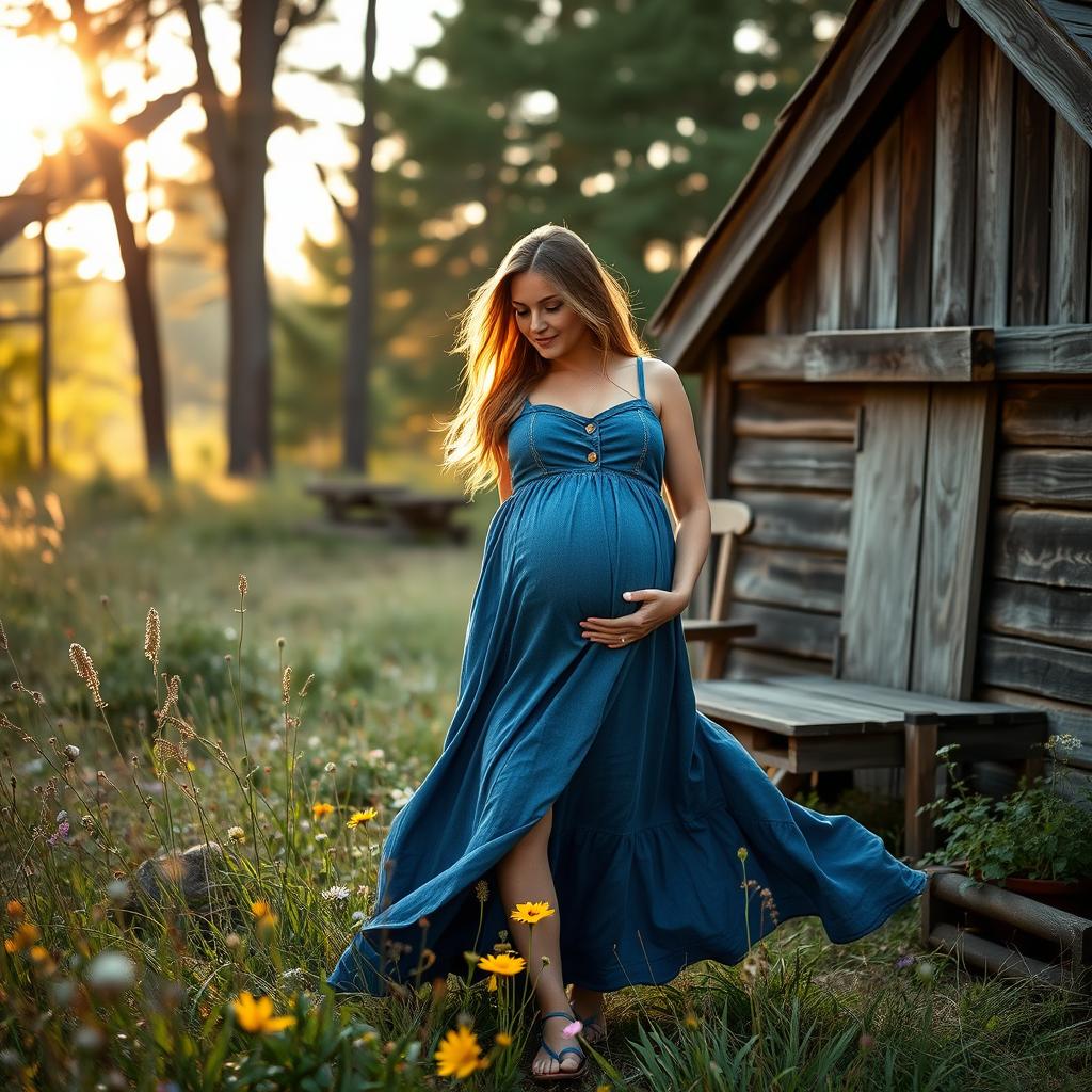 rustic maternity photoshoot