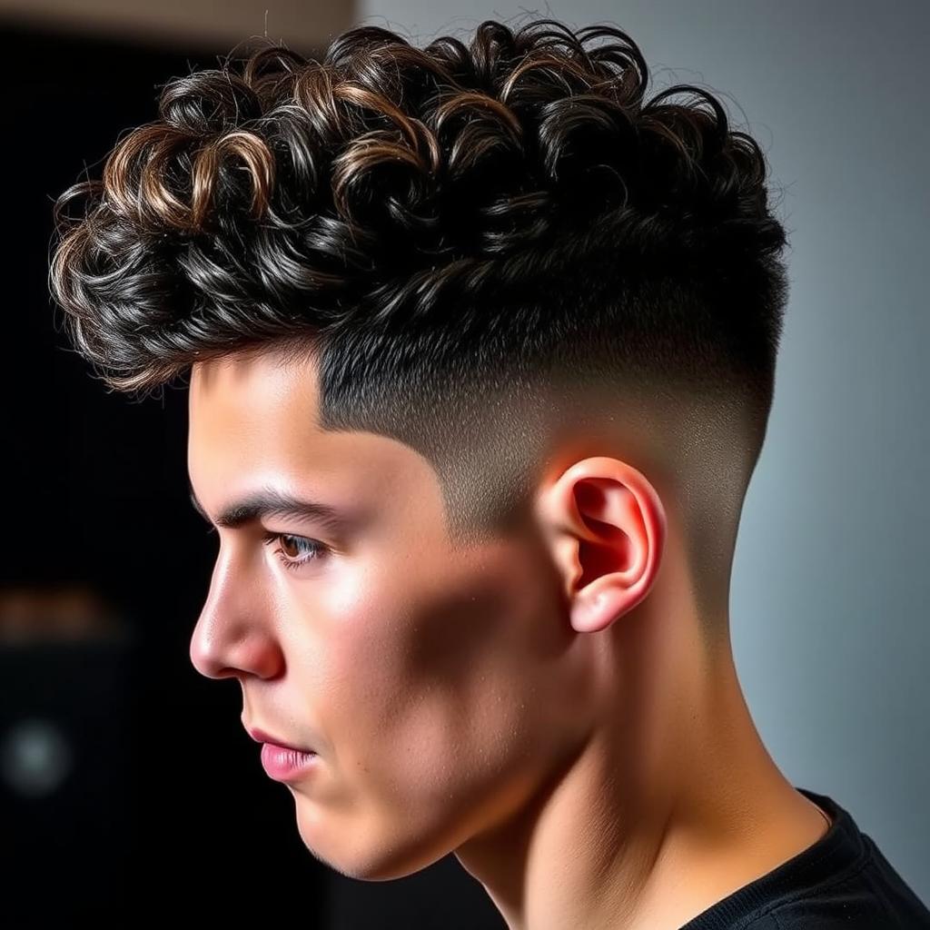 short curly taper fades