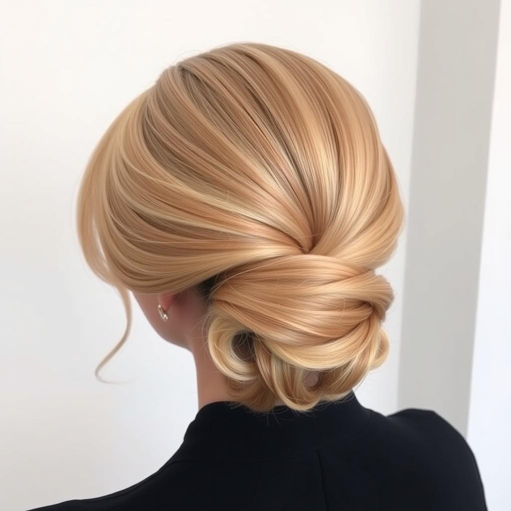 short silk press updo