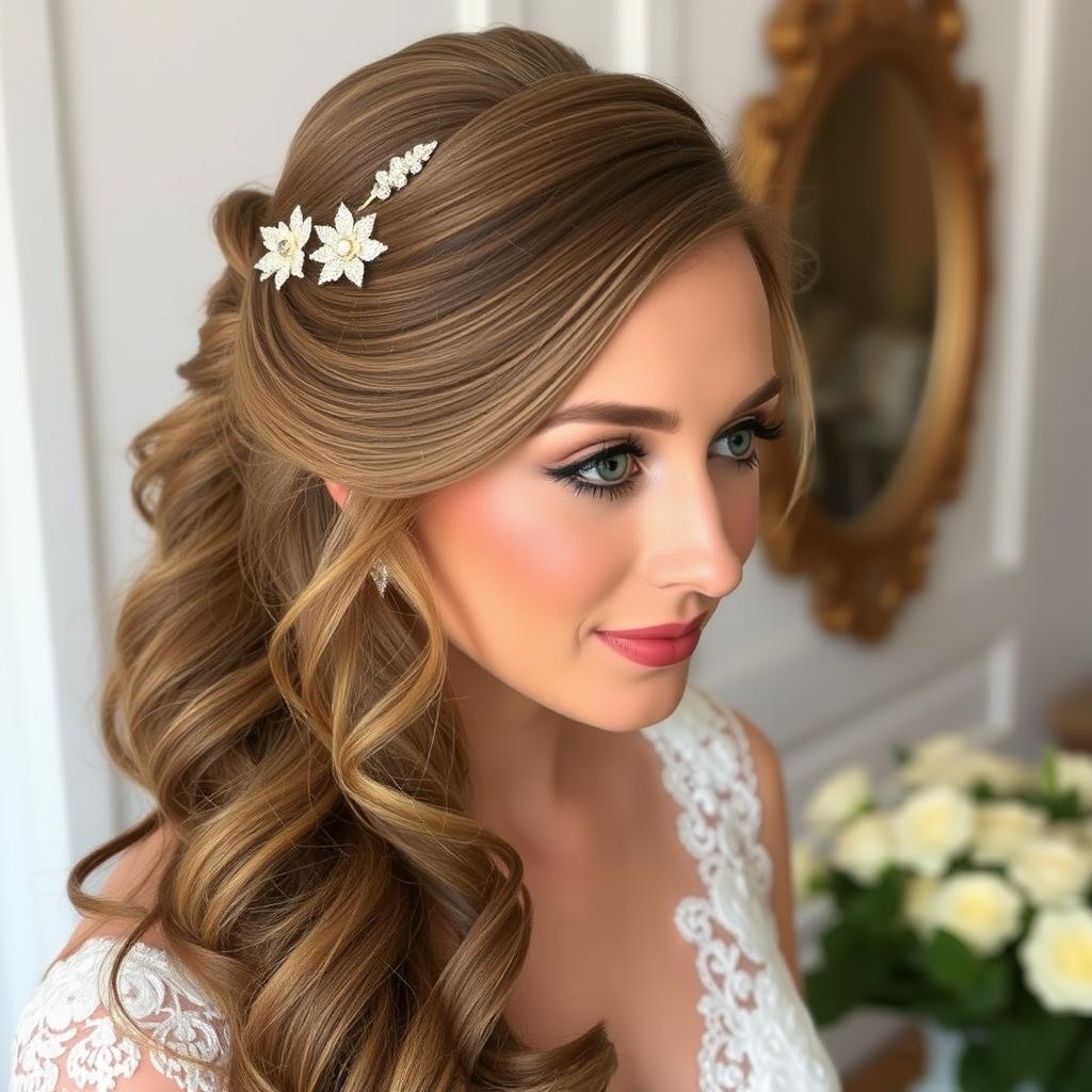 side-swept half up half down hairstyles