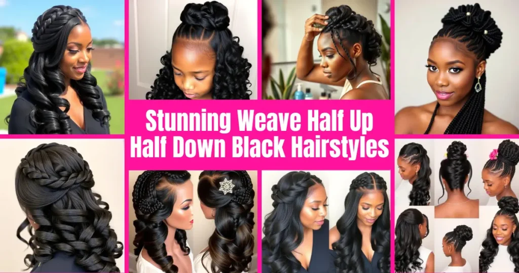 Weave Half Up Half Down Black Hairstyles