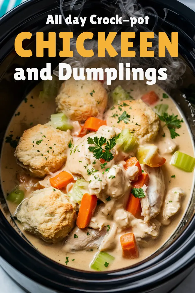 14 Best Crock Pot All Day Chicken Recipes 6 All day Crock Pot Chicken and Dumplings