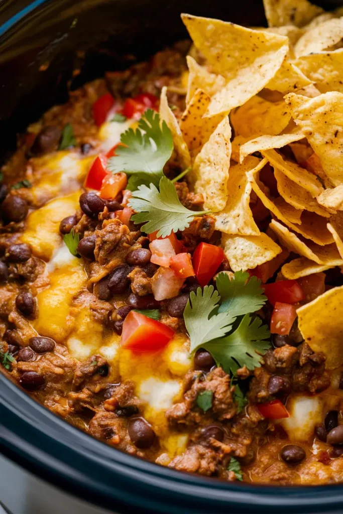 10 Easy Crock Pot Dips for Parties 4 Beef and Bean Taco Dip