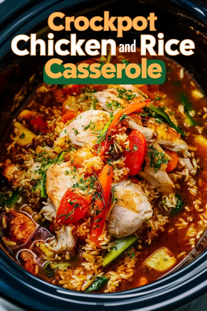 15 Crockpot Casserole Recipes 11 Crockpot Chicken and Rice Casserole