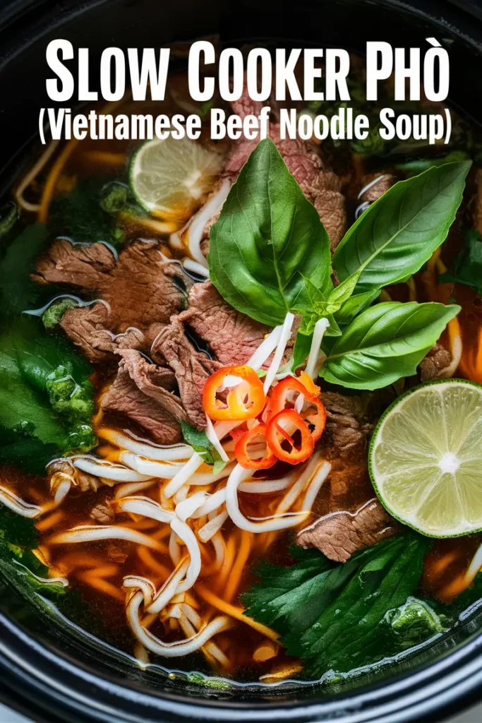 Slow Cooker Pho Vietnamese Beef Noodle Soup