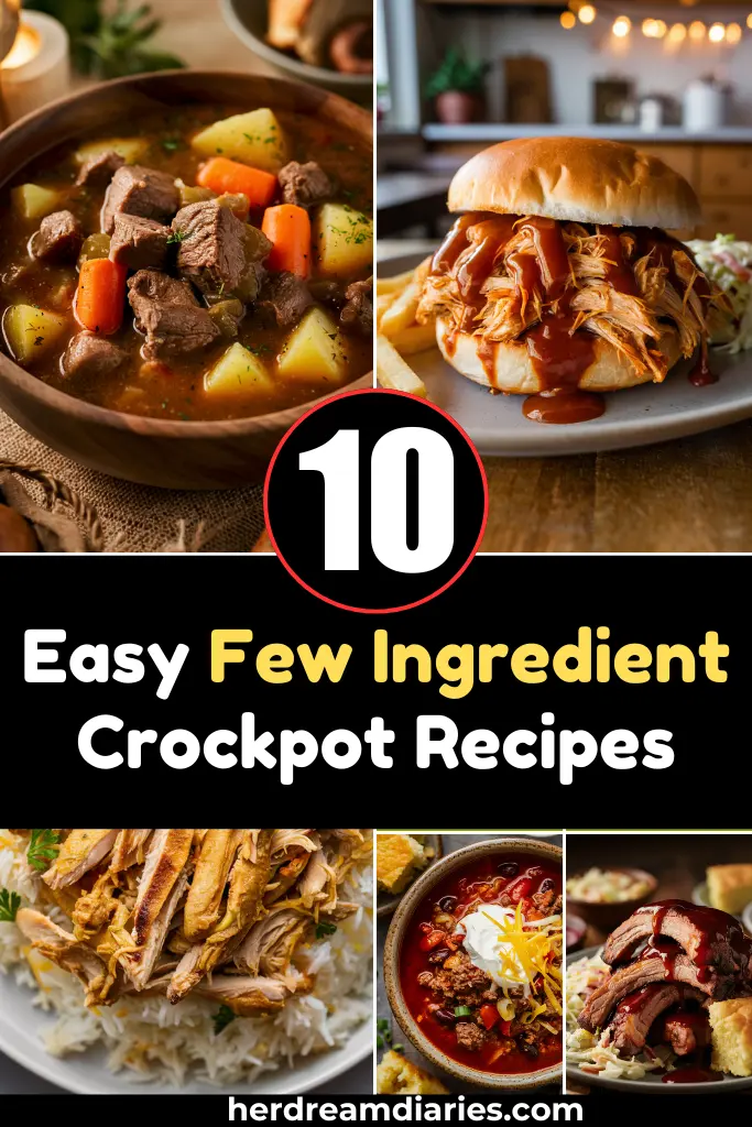 10 Easy Few Ingredient Crockpot Recipes
