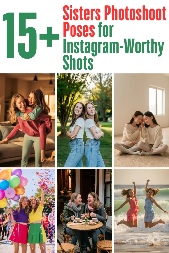 15+ Stylish & Simple Sisters Photoshoot Poses for Instagram-Worthy Shots 2 15 Sisters Photoshoot Poses