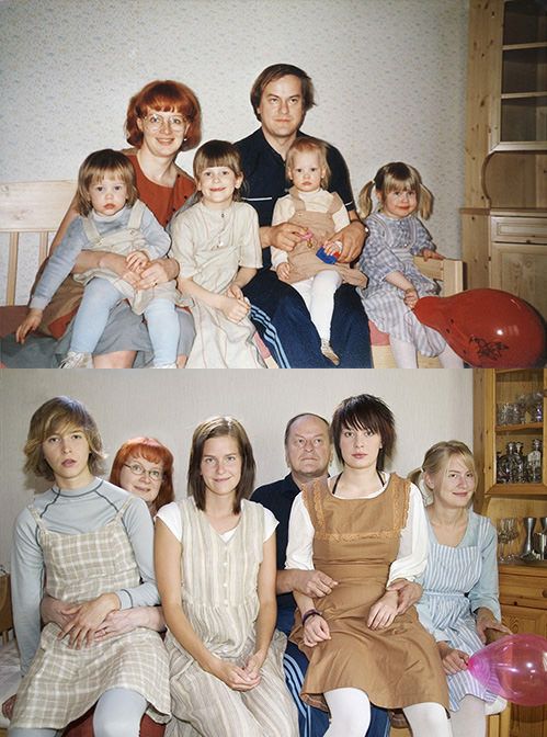 15+ Stylish & Simple Sisters Photoshoot Poses for Instagram-Worthy Shots 15 Childhood Recreation Pose