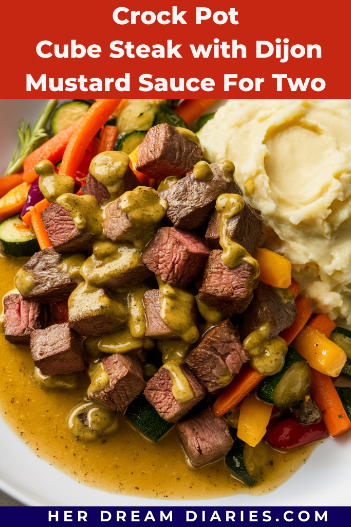 Crock Pot Cube Steak with Dijon Mustard Sauce For Two