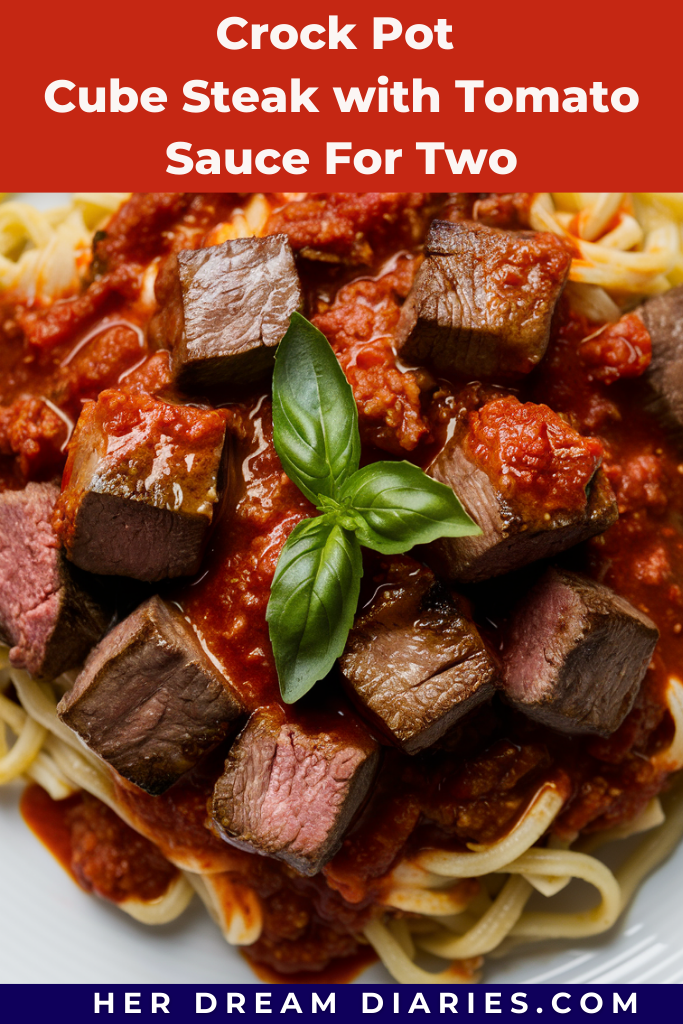 Crock Pot Cube Steak with Tomato Sauce For Two