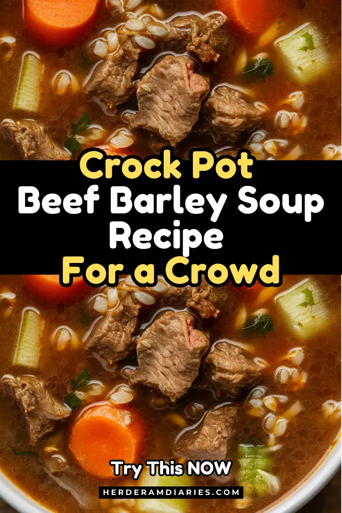 Crockpot Beef Barley Soup Recipe For a Crowd